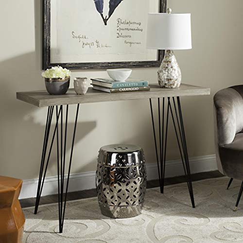 Safavieh Home Collection Etro Retro Mid-Century Light Oak and Black Wood Console