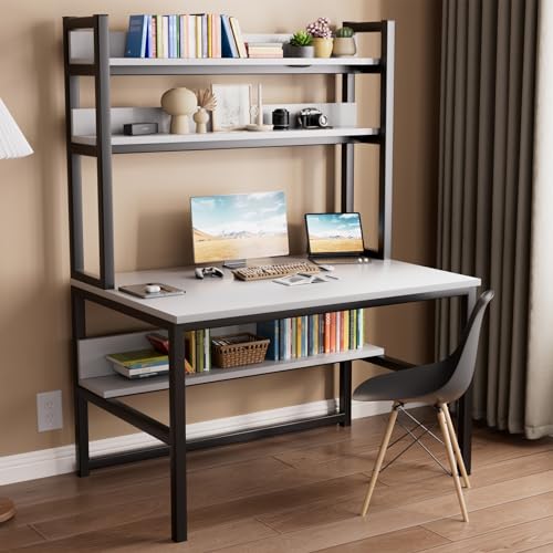 Desk with Shelves, Computer Desk with Hutch, 55", view 6