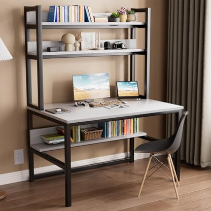 Desk with Shelves, Computer Desk with Hutch, 55", view 6