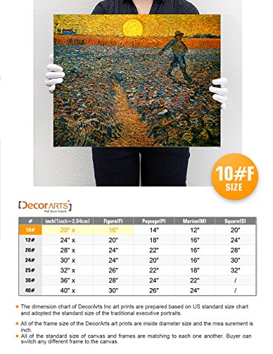 The Sower, Vincent Van Gogh Art Reproduction. Giclee Canvas Prints Wall Art for Home Decor 20x16