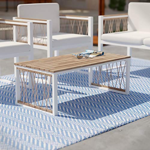 SEI Outdoor Patio Furniture - Wallmond Outdoor Cocktail Table - Transitional Design Natural Solid Wood - Ideal for Patio, Backyard (OD1140700)