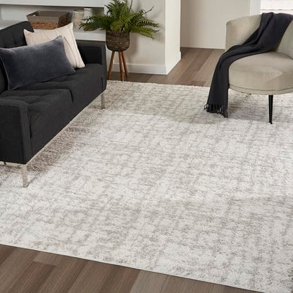 Home Modern Shag Ivory Grey 7'10" x 9'10" Area Rug - Easy Clean, Non Shedding, Bed Room, Living Room, Dining Room, Kitchen (8' x 10')