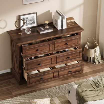 Farmhouse 6 Drawer Dresser for Bedroom, view 8