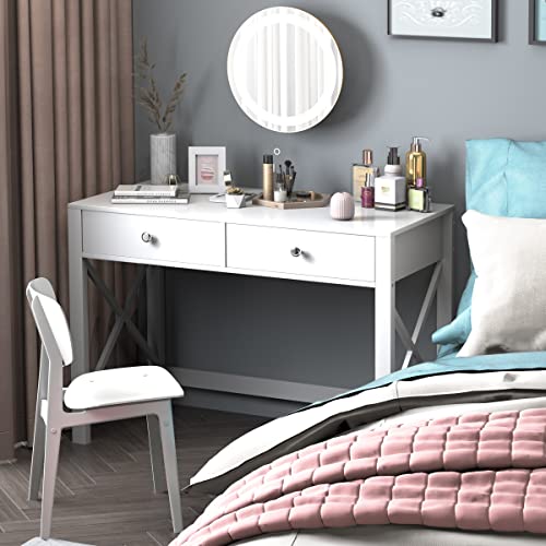 Home Office Desk with Drawers, Modern Writing Computer Desk for Bedroom, view 8