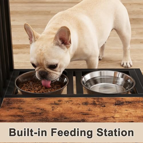AFLUI 41.4" Dog Crate Furniture, Rustic Brown, view 5