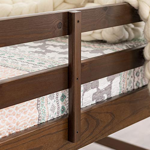 Alexander Classic Solid Wood Stackable Jr Twin Over Twin Bunk Bed, Twin Over Twin, Walnut