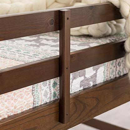 Alexander Classic Solid Wood Stackable Jr Twin Over Twin Bunk Bed, Twin Over Twin, Walnut