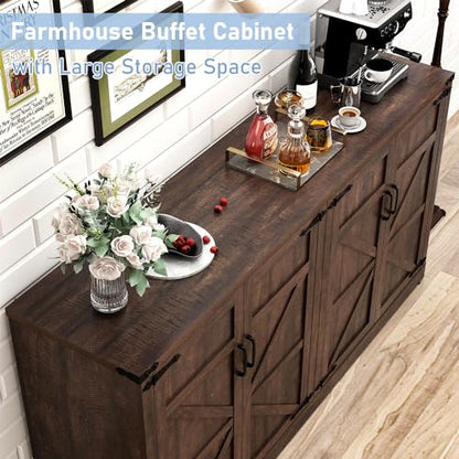 65 Inch Sideboard Buffet Cabinet with Storage, view 6