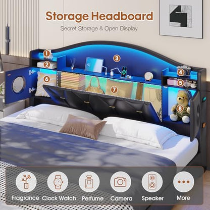 King Size Bed Frame,Bed Frame King Size with 6 Large Drawers, view 5