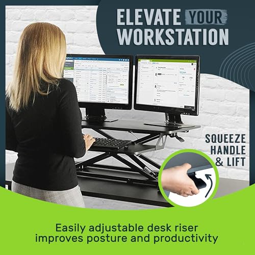 Black 32 in Standing Desk Converter, OF-S05-1, view 4