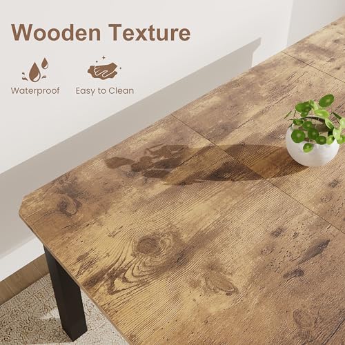 78.7 Inch Industrial Dining Table for 6-8 People, Large Dinner Kitchen Tables with Sturdy Metal Frame, Multi-Use for Dining Room Living Room Indoor Restaurant Office Desk (Only Table)