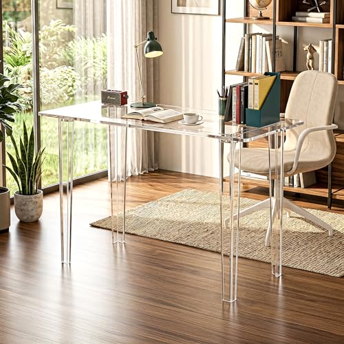 Acrylic Desk, Clear Acrylic Table, Modern Home Office Study Table, view 3