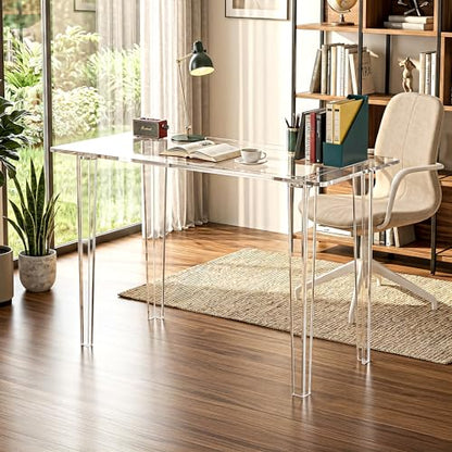 Acrylic Desk, Clear Acrylic Table, Modern Home Office Study Table, view 3
