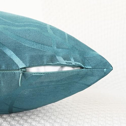 Throw Pillow Covers Pack of 2 Modern Shining & Dull Contrast Circles Rings Accent Geometric Cushion Cases Shells for Couch Sofa Home Decor 22 X 22 Inches Teal
