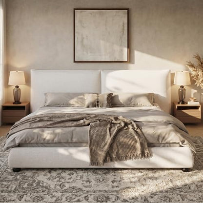 Heavy Linen Bed Frame, 800lb Capacity, view 2
