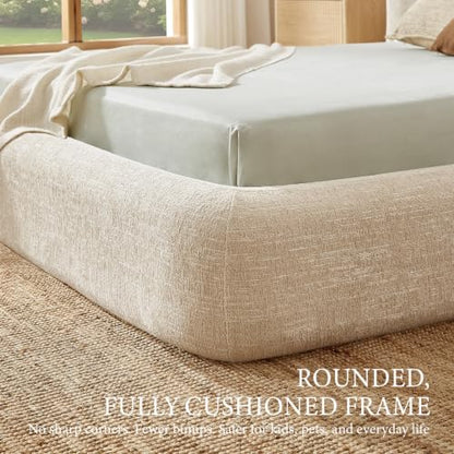 Queen Cloud Bed Frame, Upholstered Platform Bed Frame with Headboard, view 6