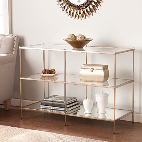 Knox Glam Mirrored 3-Tier, Console Table, Gold