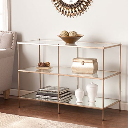 Knox Glam Mirrored 3-Tier, Console Table, Gold