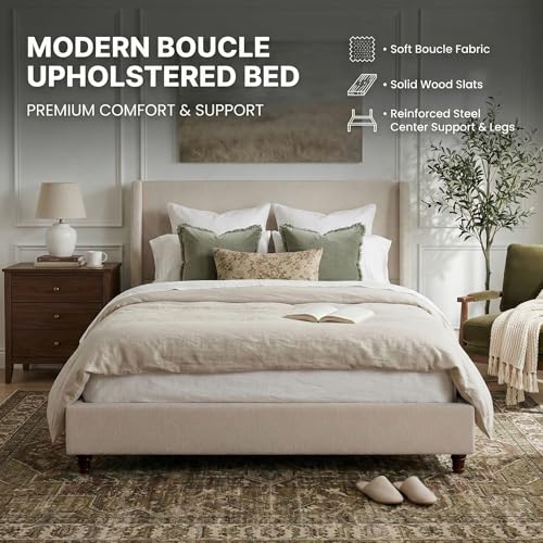 Queen Size Upholstered Bed Frame, view 5