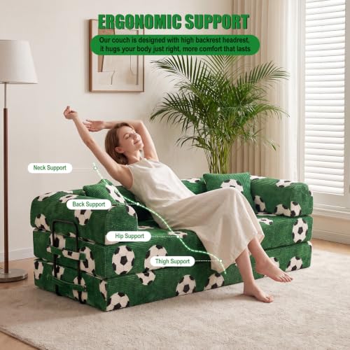 79" Convertible Sofa Bed, 6-in-1 Futon Sofa Boneless Couch in a Box, view 5