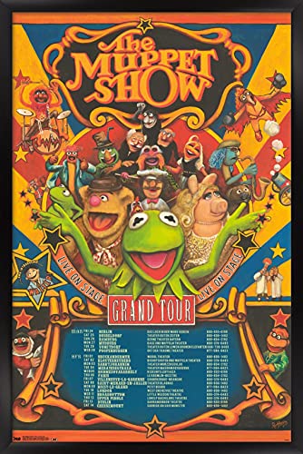 Disney The Muppets: Most Wanted - Grand Tour Wall Poster, 22.375" x 34", Black Framed Version