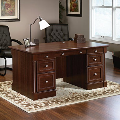 Palladia Office Desk with Drawers, Executive Desk with File Cabinet Storage, view 3