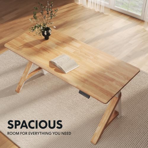 FLEXISPOT 63 x 30 Inch WoodiX Solid Wood Executive Standing Desk, Maple, view 5