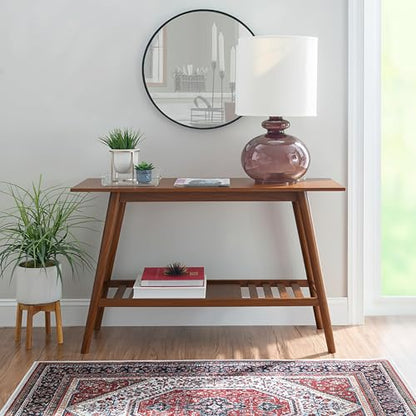 Melissa Mid-Century Modern Walnut Console Table
