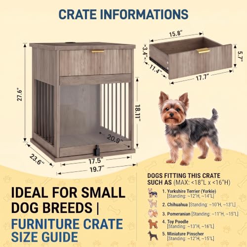 Dog Crate End Table for Small Medium Dogs, Dog Kennel Furniture, view 3
