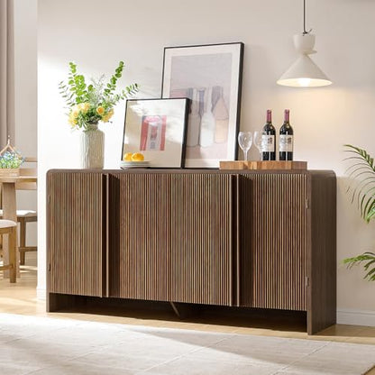 63" Fluted Sideboard Buffet Cabinet with Storage, view 2