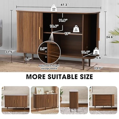 47" Sideboard Buffet Cabinet with Fluted Slide Doors, view 3