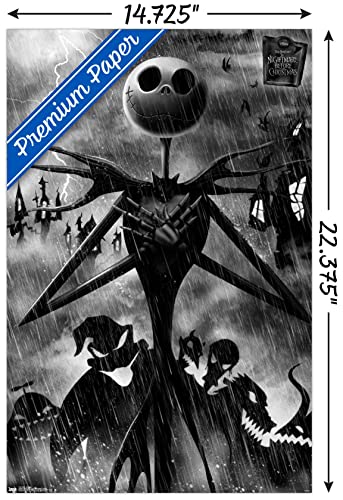 Disney Tim Burton's The Nightmare Before Christmas - Shadows Wall Poster, 22.4L x 14.7W, Premium Poster & Mount Bundle