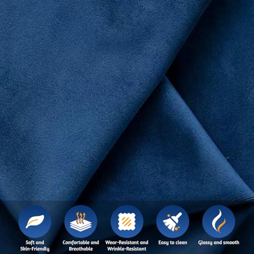 Pull Out Sofa Bed King, Chesterfield Velvet Sleeper Sofa, Convertible L-Shaped Futon Couch, Tufted Back, 2 Pillows, Ottoman, Deep Seat Loveseat Couches for Living Room (Blue, 89'')