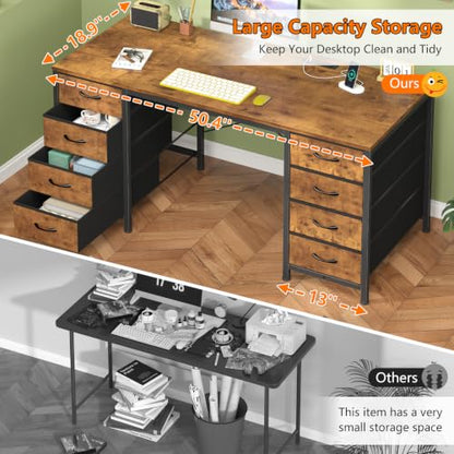 50 Inch Computer Desk with 8 Drawers for Home Office, Bedroom, Living Room, view 6