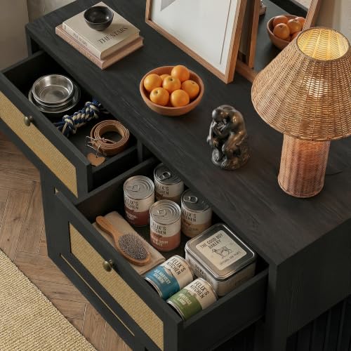 Wooden Dog Crate Furniture, Right Unit, 40 Inch,Black Oak, view 3