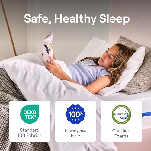 Nectar Kids Twin Mattress 8” - 2-Sided Design for Growing Children Ages 3-12+ - Pressure Relieving Memory Foam - Fiberglass Free Mattress in a Box