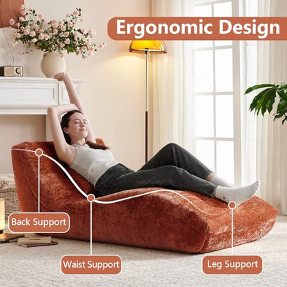 Chaise Lounge Chair with Curved Back, Modern Upholstered Recliner Sofa, view 5