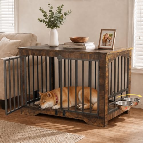 38 in Modern Farmhouse Dog Crate Furniture End Table, view 2