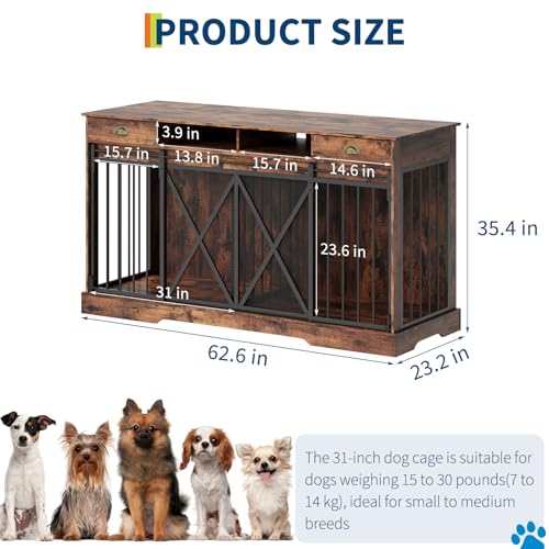 Dog Crate Furniture with Removable Divider, view 4