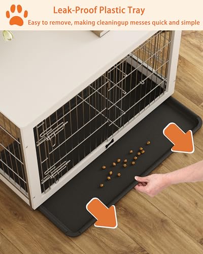 Wooden Dog Crate Furniture with Divider Panel, view 6