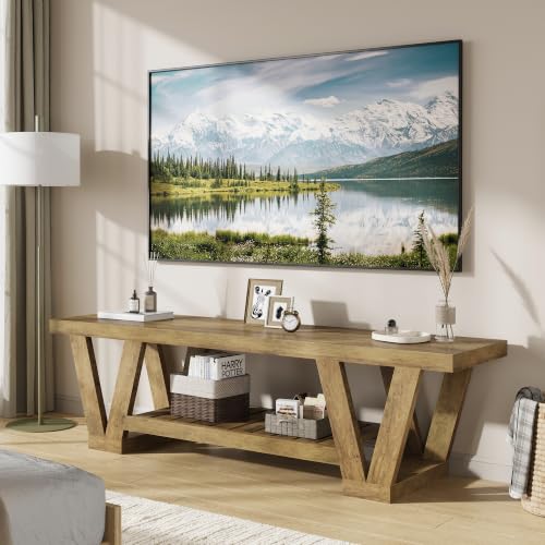 63" TV Stand for TVs up to 65 Inch, Farmhouse Entertainment Center with Storage, view 6