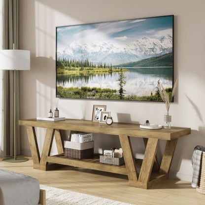 63" TV Stand for TVs up to 65 Inch, Farmhouse Entertainment Center with Storage, view 6