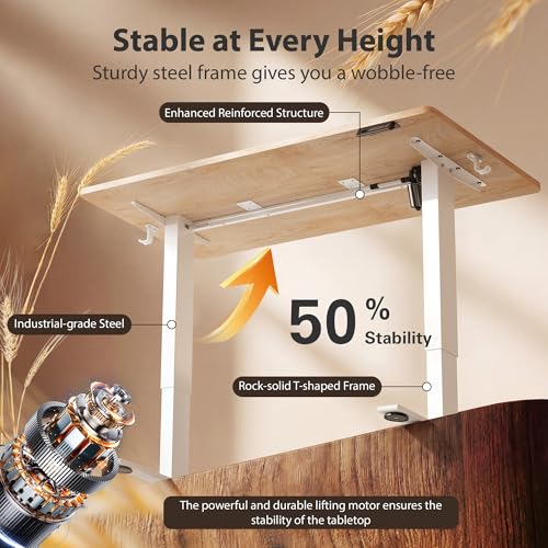 Standing Desk, 48x24 Inches Sit Stand Home Office Desk, Electric Stand up Desk, view 6