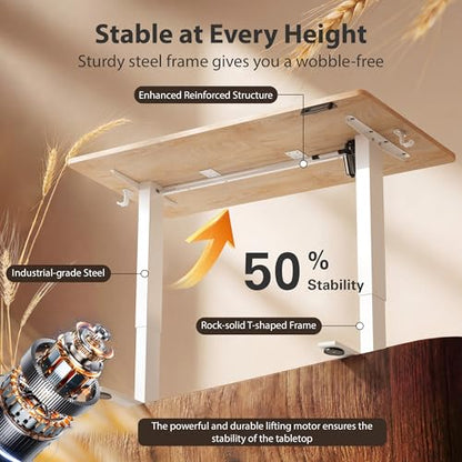 Standing Desk, 48x24 Inches Sit Stand Home Office Desk, Electric Stand up Desk, view 6