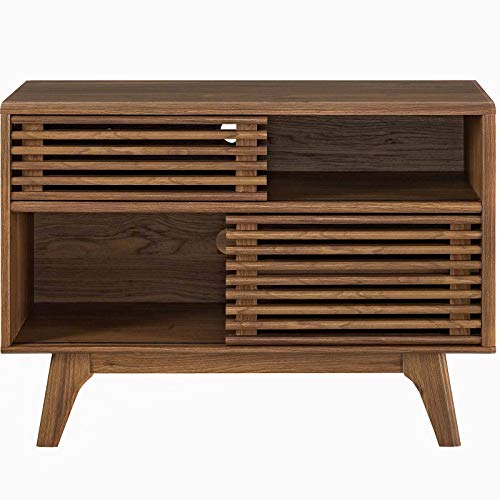 Render Mid-Century Modern Two-Tier Display Stand in Walnut, view 7