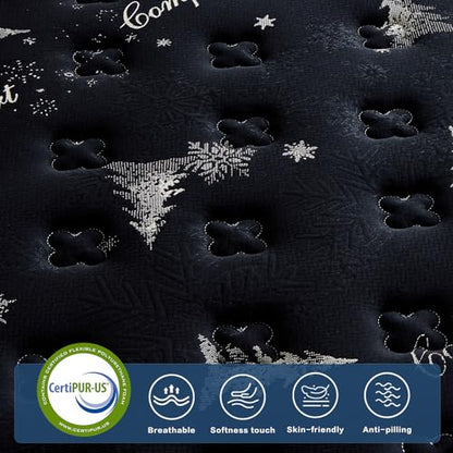 Queen Mattress,12 Inch Queen Size Mattress,Deep Sleep-Memory Foam Hybrid Mattresses for Back Pain Relief,Queen Size Matress in a Box,Pressure Relief & Motion Isolation,Medium Firm,80" x 60"