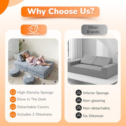 Kids Couch, Glow in the Dark Star Modular Play Couch, Ages 3+