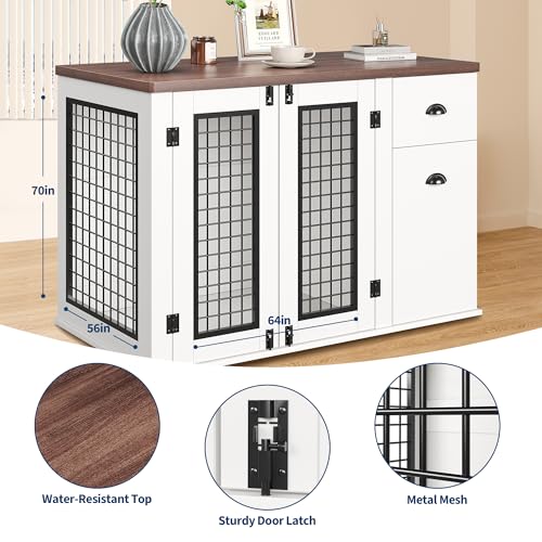 Multi-Functional Wooden Dog Crate Furniture with Drawers, view 4