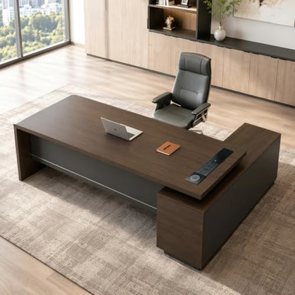 L-Shaped Executive Desk 71", Thickened Desktop 1.65",Commercial Grade, view 2