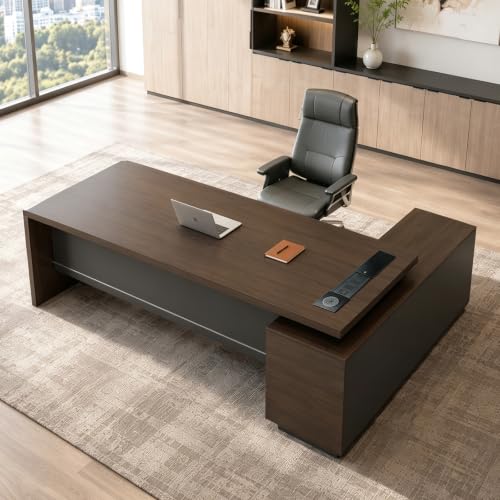 L-Shaped Executive Desk 71", Thickened Desktop 1.65",Commercial Grade, view 2